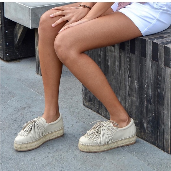 Raoul Suede Fringe Espadrille Platinum J Slides JSlides